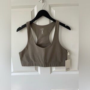 Mate The Label Organic Stretch Sports Bra Size 1X Brand New with Tags Pebble